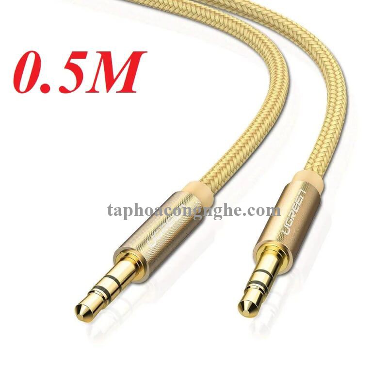Ugreen 30808 0.5M màu Vàng Cáp âm thanh 2 đầu 3.5mm dương AV112 30030808